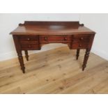19th C. mahogany desk on turned legs