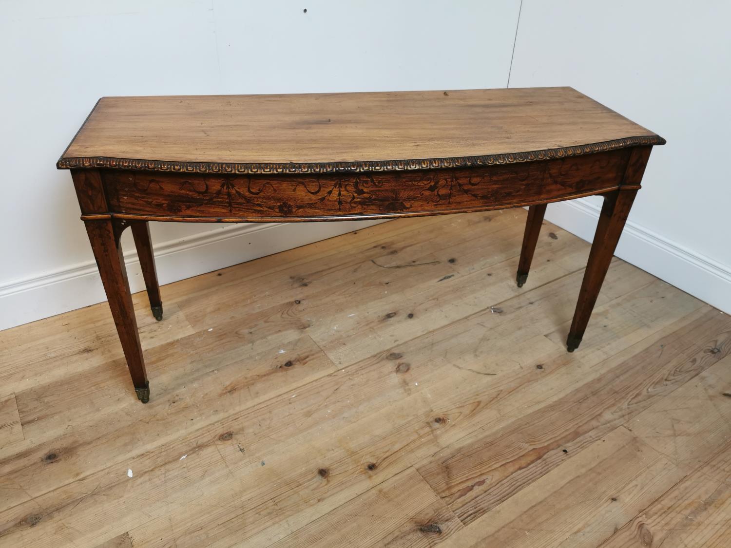 19th C. inlaid satinwood side table