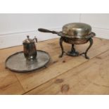 Early 20th C. silver plate bain marie and water jug. {