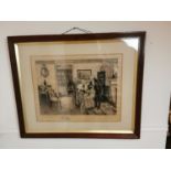 19th C. framed black and white print -