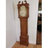 19th C. pine Grandfather clock