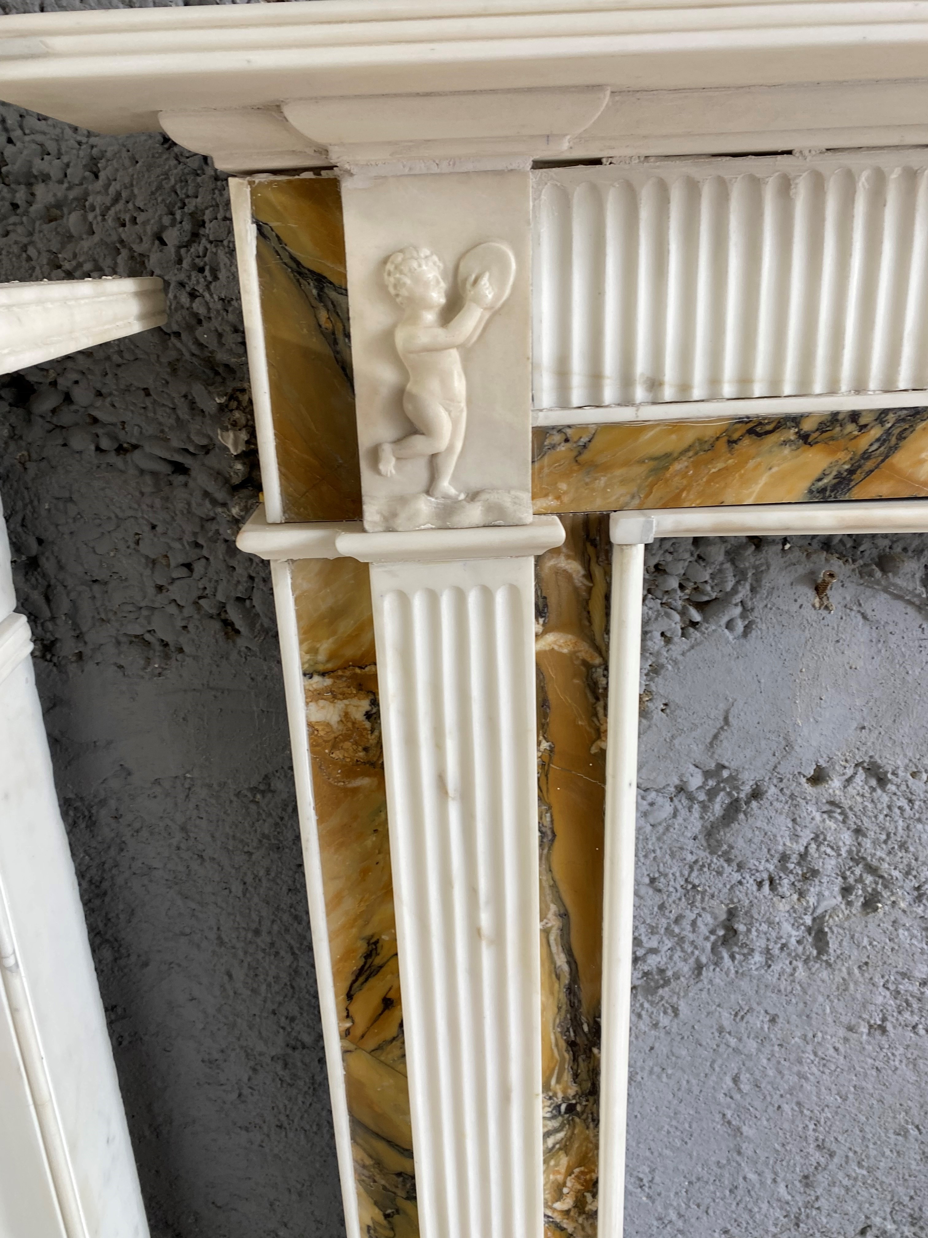 Irish Georgian statutory and convent Sienna marble chimney piece - Image 2 of 4