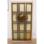 Leaded stained glass window with Kitchen Scene insert.