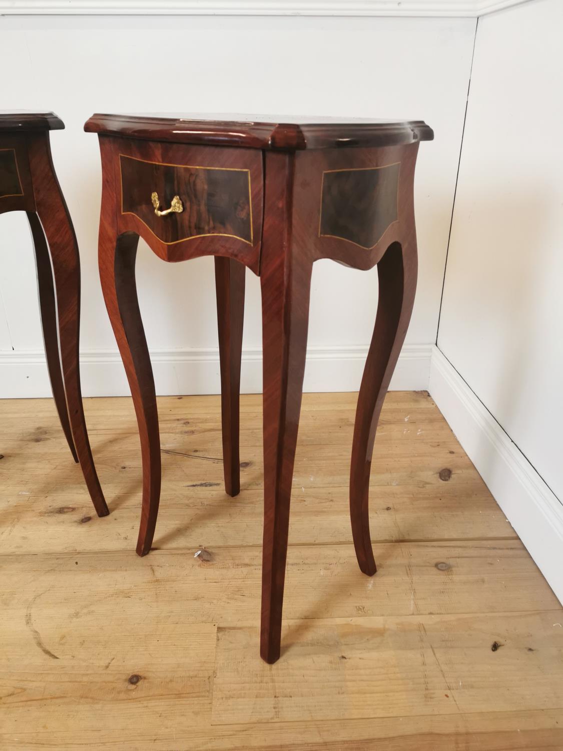 Pair of inlaid kingwood lamp tables - Image 3 of 5