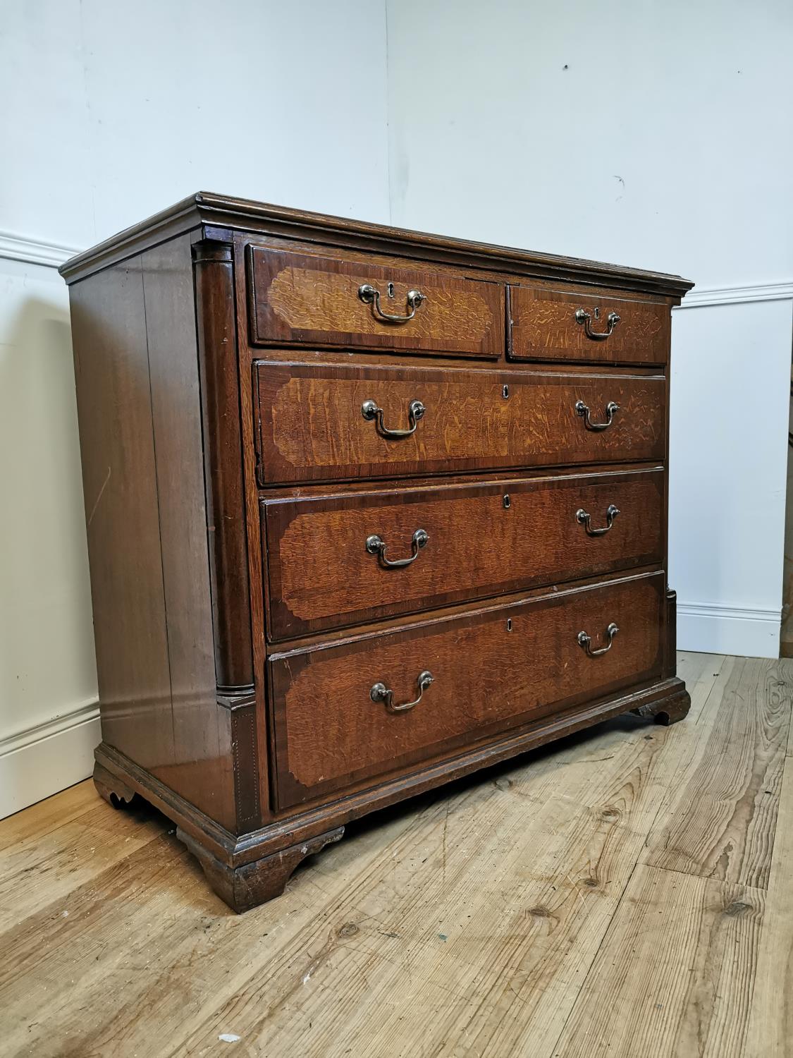 19th C. mahogany and oak chest of drawers - Image 4 of 6