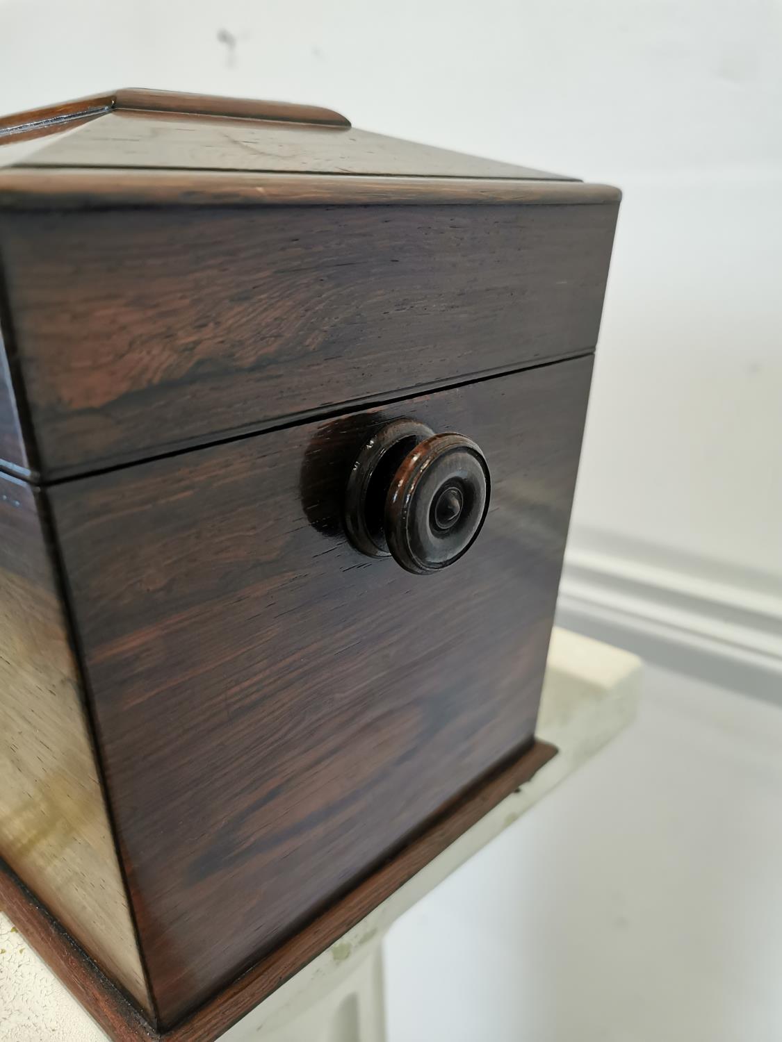 19th C. rosewood tea caddy - Bild 3 aus 3