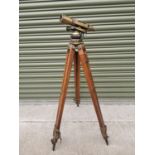 Early 20th C. brass theodolite on tripod stand.