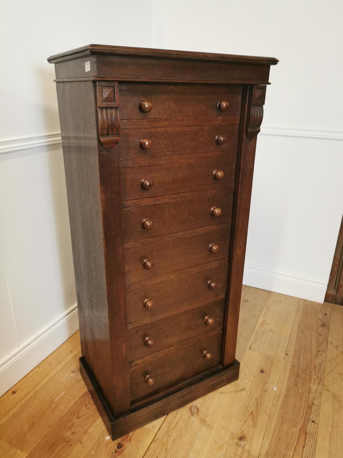 19th C. oak Wellington chest - Image 3 of 5