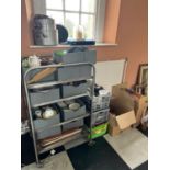 Stainless industrial trolley and collection of miscellaneous items