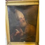 Saint Augustine, oil on canvas in gilt frame {90 cm W x 115 cm H}