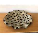 Circular mottled dish. {46 cm W}