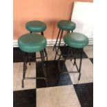 Set of four metal high stools {80 cm H}