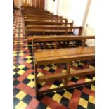 Set of fifteen smaller pews.