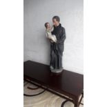 Victorian statue of St Vincent de Paul made in Paris {102 cm H}.