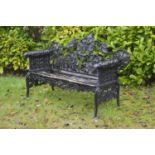 Heavy cast iron coalbrookdale design garden bench {150 cm W x 96 cm H x 70 cm D}