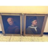 Two portraits of Thomas Fleming Archbishop of Dublin in gilt frames {78 cm W x 90 cm H}