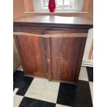 Three antique mahogany cupboard parts