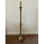 Large candlestick, rope design body standing on three paw feet {40 cm W x 155 cm H}