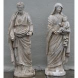 Pair of life-size religious statues {50 cm W x 145 cm H}