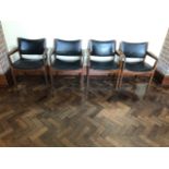 Set of eight mid century teak armchairs John Hogg and Co. County Meath {59 cm W x 90 cm H x 50 cm