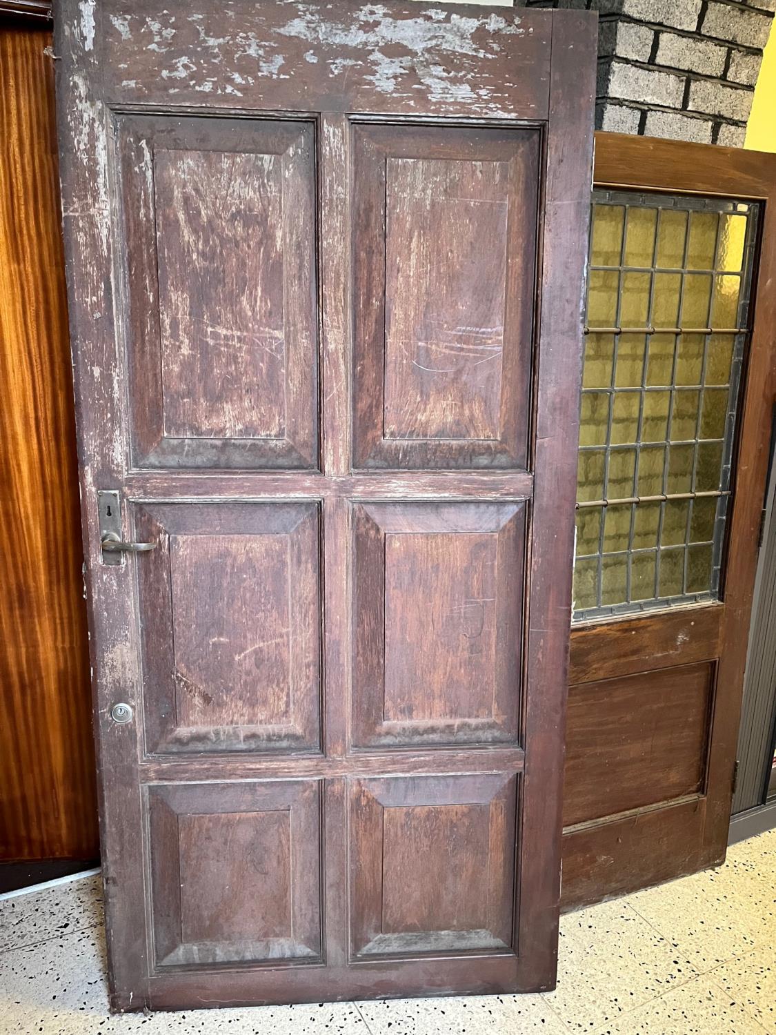 Two antique doors {largest 103 cm W x 212 cm H}