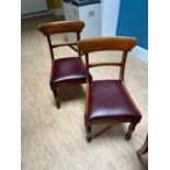 Set of four William IV mahogany dining chairs and a Victorian carver armchair upholstered in