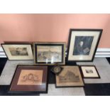 Collection of antique engravings and prints