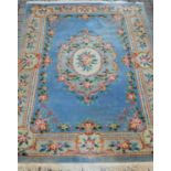 Large blue floral pattern carpet {185 cm W x 290 cm L}