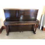 Mahogany upright piano Hopkinson London {140 cm W x 114 cm H x 60 cm D}