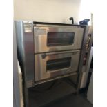 ETCO stainless steel convection oven on stand, as seen {115 cm W x 105 cm H x 110 cm D}