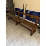 Set of three rustic pine pews {275 L}