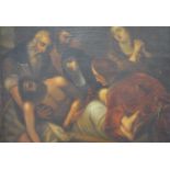 19th Century oil on canvas, “Passion of Christ” in gilt frame {66 cm W x 58 cm H}