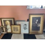 Collection of gilt and other framed prints