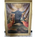 St Paul of the Cross, oil on canvas in gilt frame {118 cm W x 158 cm H}
