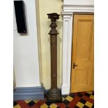 Glasgow Regency design cast iron column, the top carved wood { 171cm H X 31cm W }