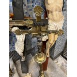 Collection of five crucifixes including plaster and bronze {Tallest 190 cm H}