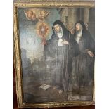 Large oil on canvas St Clare & Companion { 176cm H X 142cm W }