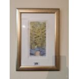Ron Ablewhite Bluebell Way II framed coloured print 213/ 450 { 49cm H X 34cm W }
