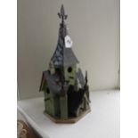 Natural Elements wood and metal Novelty bird house { 52cm H X 23cm W X 16cm D }.