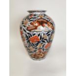 Large 19th C. Japanese hand painted Imari vase. {55 cm H x 35 cm Dia}