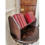 Edwardian mahogany book trough { 27cm H X 47cm W X 22cm D } with nine volumes of Real Life
