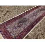 Iranian Moud Province hand knotted Pure Wool on Silk hand knotted runner, 360,000 knots/ sq