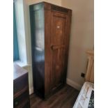 Art Deco oak gentleman's robe with a single long door { 180cm H X 74cm W X 38cm D }.