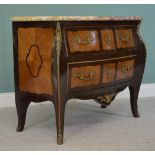 19th C. French ormolu mounted two drawer chest with marble top. {82 cm H x 90 cm W x 45 cm D}