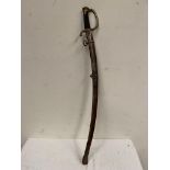19th. C. French Officer's sword in original scabbard { 99cm L }.