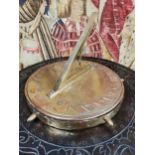 Rare mid 20th. C. brass and copper sundial, in the nauticla style, labelled A W Jasper Bray