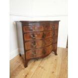 Good quality Edwardian serpentine fronted chest of drawers with four graduated drawers with brushing