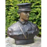 Bronze bust of Michael Collins in uniform. {70 cm H x 55 cm W}.