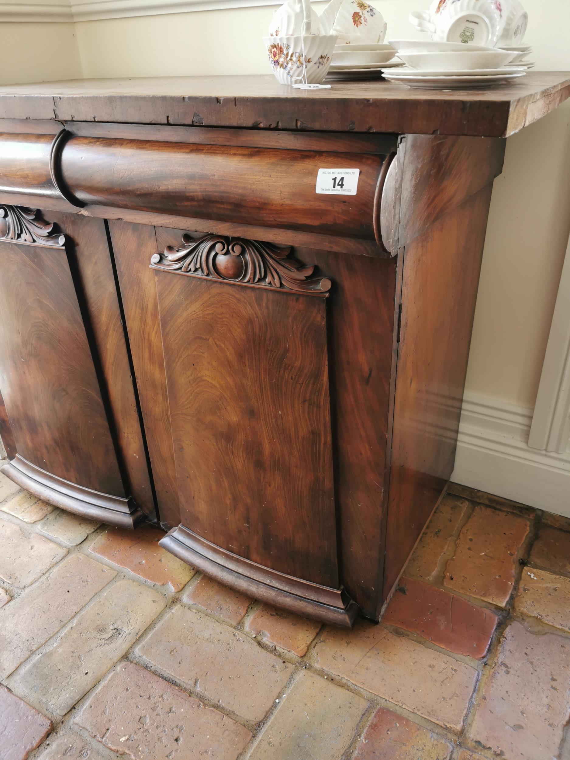 Pair of William IV mahogany sideboard pedestals the single drawer over a panelled door. { 80cm H X - Image 2 of 2