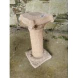 Composition sundial pedestal { 58cm H X 28cm Dia }.